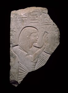 Fragment van een reliëf dat Neferhotep afbeeldt, Nieuwe Koninkrijk, vroege Dynastie 19, c.1292-1202 v.Chr. door Egyptian 19th Dynasty
