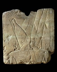 Farao Ramses II en God Amun ... door Egyptian 19th Dynasty