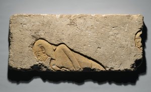 Reliëf dat twee buigende mannen uitbeeldt, uit Tell el-Amarna, Nieuwe Koninkrijk, ca. 1352-1336 v.Chr.