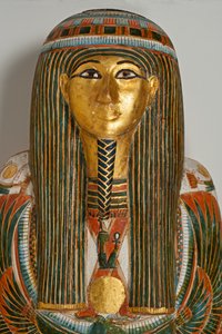Begrafenisuitrusting. Kist, van de hoofdpriester van Karnak, Nekht-ef-Mut, 924-889 v.Chr. (beschilderd hout) door Egyptian 22nd Dynasty
