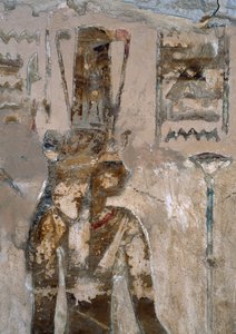 Muurschilderingen, Tempel van Ain El Meftla, Bahariya Oasis, Gizeh, Egypte, 26e Dynastie (663-525 v.Chr.), Detail door Egyptian 26th Dynasty