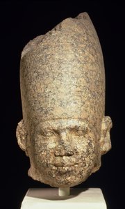 Kolossaal hoofd mogelijk van Koning Khufu (Cheops) Oude Rijk (rood graniet)