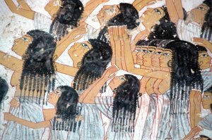 Rouwende vrouwen in begrafenisstoet, Tomb of Ramose, Vallei der Edelen, Thebe door Egyptian Egyptian