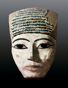Oud Egypte: Portret voor een Egyptische sarcofaag.