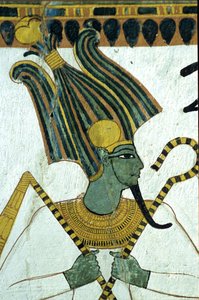 Oud Egypte, Muur schildering, Osiris, Heer van de Onderwereld, Graf van Sennedjem, Thebe, Deir el Medina door Egyptian Egyptian