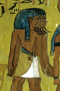 Oude Egypte, muurgravure, Goden begeleiden Ra op zonnebark, Tombe van Sennedjem, Thebe door Egyptian Egyptian