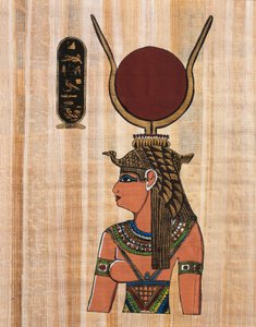 Cleopatra VII, reconstructie van een reliëf uit de tempel van Kom Ombo