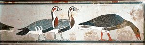 Ganzen, detail van een paneel uit de Mastaba van Itet, vrouw van Nefermaat, Meidoum
