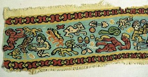 Polychroom textiel, Egyptisch, Koptische periode 4e-12e eeuw (tapisserie) door Egyptian Egyptian