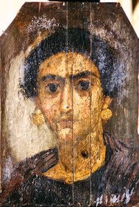 Portret van een vrouw, ca. 100-300 door Egyptian Egyptian