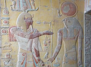 Ra de Zonnekoning en Khnum, Bewaarder van de Nijlbronnen, Graf van Ramses IX, Luxor
