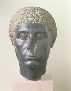 Het Brooklyn Zwarte Hoofd, mogelijk uit Mitrahineh, Late Ptolemeïsche Periode (c.50 v.Chr.) (dioriet) door Egyptian Ptolemaic Period