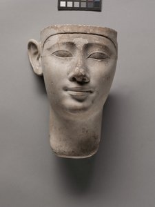 Votief hoofd van een koning, 305-246 v.Chr. door Egyptian Ptolemaic Period