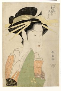 Tsukasa Dayu van Higashi Ogiya in het Shinmachi-district van Osaka, ca. 1800 door Eishōsai Chōki