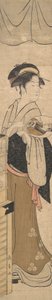 Jonge Dame met Waaier door Eishōsai Chōki