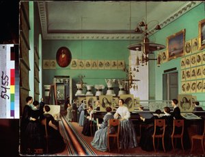 Uitzicht op de vrouwenafdeling van de tekenschool van Sint-Petersburg door Ekaterina Khilkova