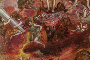 Draagbaar altaar: centraal paneel met een allegorie van de Christelijke Ridder (detail) door El Greco