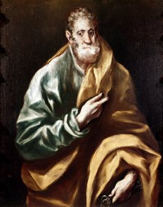 Apostolaat van de kathedraal van Toledo: De apostel Sint Petrus. Schilderij door Domenikos Theotokopoulos genaamd El Greco (1540-1614)