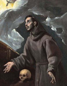 Sint Franciscus ontvangt de stigmata, door El Greco, Dominico (1541-1614). Olieverf op doek