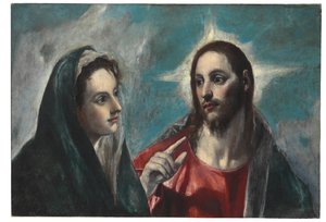 Christus neemt afscheid van zijn Moeder door El Greco