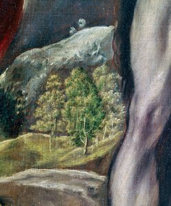 SS. Johannes de Evangelist en Johannes de Doper, landschap (detail)