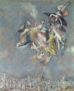 Uitzicht en Kaart van de Stad Toledo (detail)