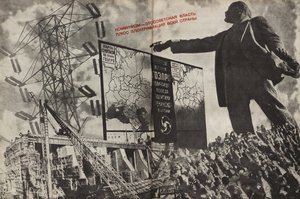 Communisme is Sovjetregering plus de elektrificatie van het hele land, 1933 door Eliezer Markowich Lissitzky