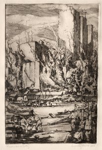 Rivier en Stad door Elbridge Gerry Peirce