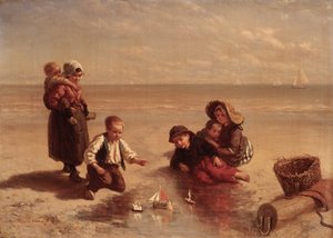 Plezier op het strand door Elchanon Verveer