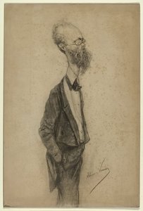 Karikatuurportret van de kunstschilder Willem Johannes Oppenoorth door Elchanon Verveer