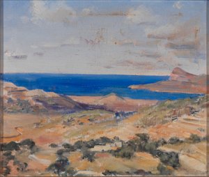Kust met blauwe zee door Eleanor Harris