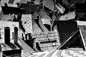 Geometrische stadsdaken door Elena Raceala