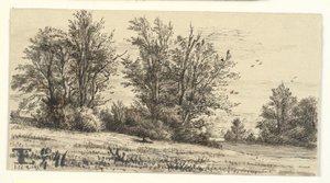 Landschap met boomgroepen door Eleonore Christine Tscherning