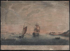 Een uitzicht op de ingang van de haven van Havana, genomen vanuit de wrakken, Havana