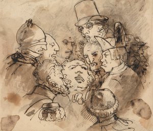 Groep karikatuurhoofden