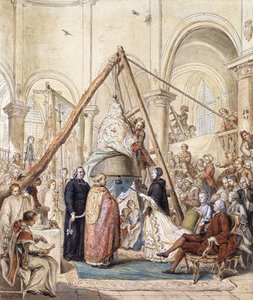 De Zegening van de Klok van de Dorpskerk in Ormesson door de Markiezin d