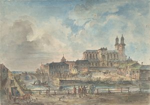 Uitzicht op de Kathedraal van Uppsala vanuit het Noorden, 18e-begin 19e eeuw