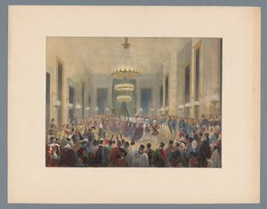 Balzaal waar de pavane wordt gedanst, 1845 door Elias Spanier