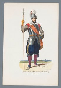 Piekenier van de Hollandse Garde. (17e eeuw.) onder Prins Maurits door Elias Spanier