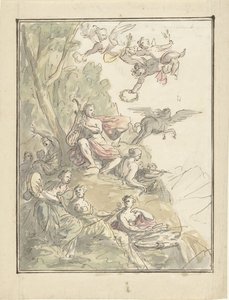 Apollo en de muzen op de Parnassus