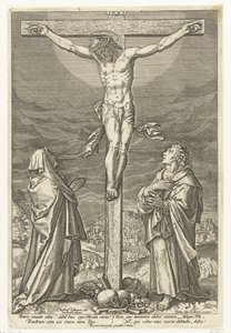 Christus aan het kruis, met Maria en Johannes de Doper