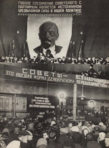 Sovjets - de hoogste vorm van democratie. Illustratie uit USSR Bouwt Socialisme, 1933