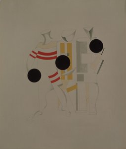 Sportmannen. Beeldje voor de opera Overwinning op de zon door A. Kruchenykh, 1920-1921 door Eliezer Markowich Lissitzky