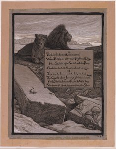 (Illustratie voor Rubáiyát van Omar Khayyám) Hoven van Jamshyd door Elihu Vedder