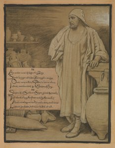 (Illustratie voor Rubáiyát van Omar Khayyám) In het huis van de pottenbakker door Elihu Vedder