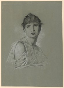 Tekening, Portretschets van een jonge vrouw, ca. 1885