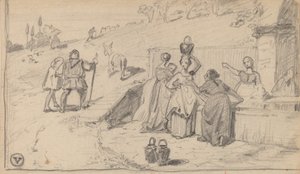 Vader en Zoon, ca. 1859 door Elihu Vedder