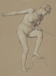 Meisje dat een dolfijn spietst, ca. 1900