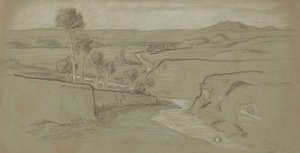 Romeins Landschap, c. 1900 door Elihu Vedder