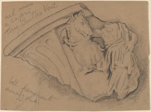 Schets van een fragment van een muur in Capri